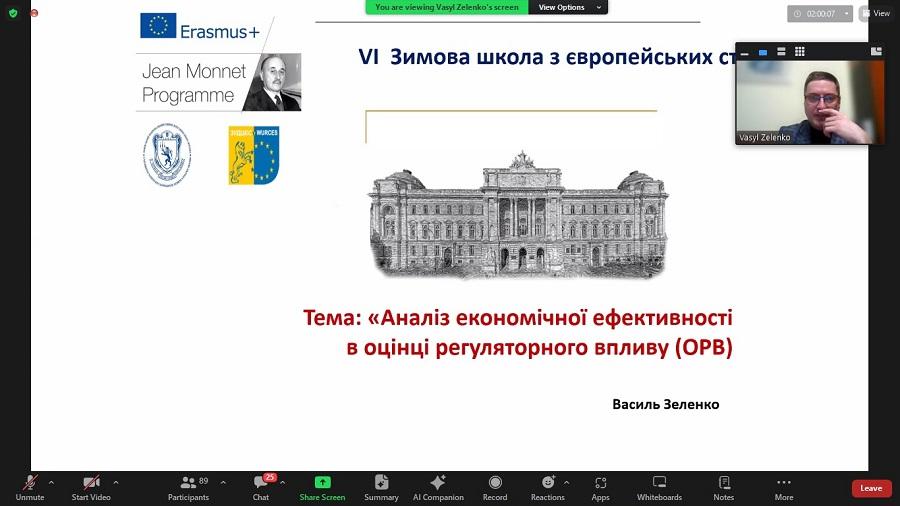 Студентка кафедри фінансів ЧДТУ взяла участь у VI Зимовій школі з європейських студій